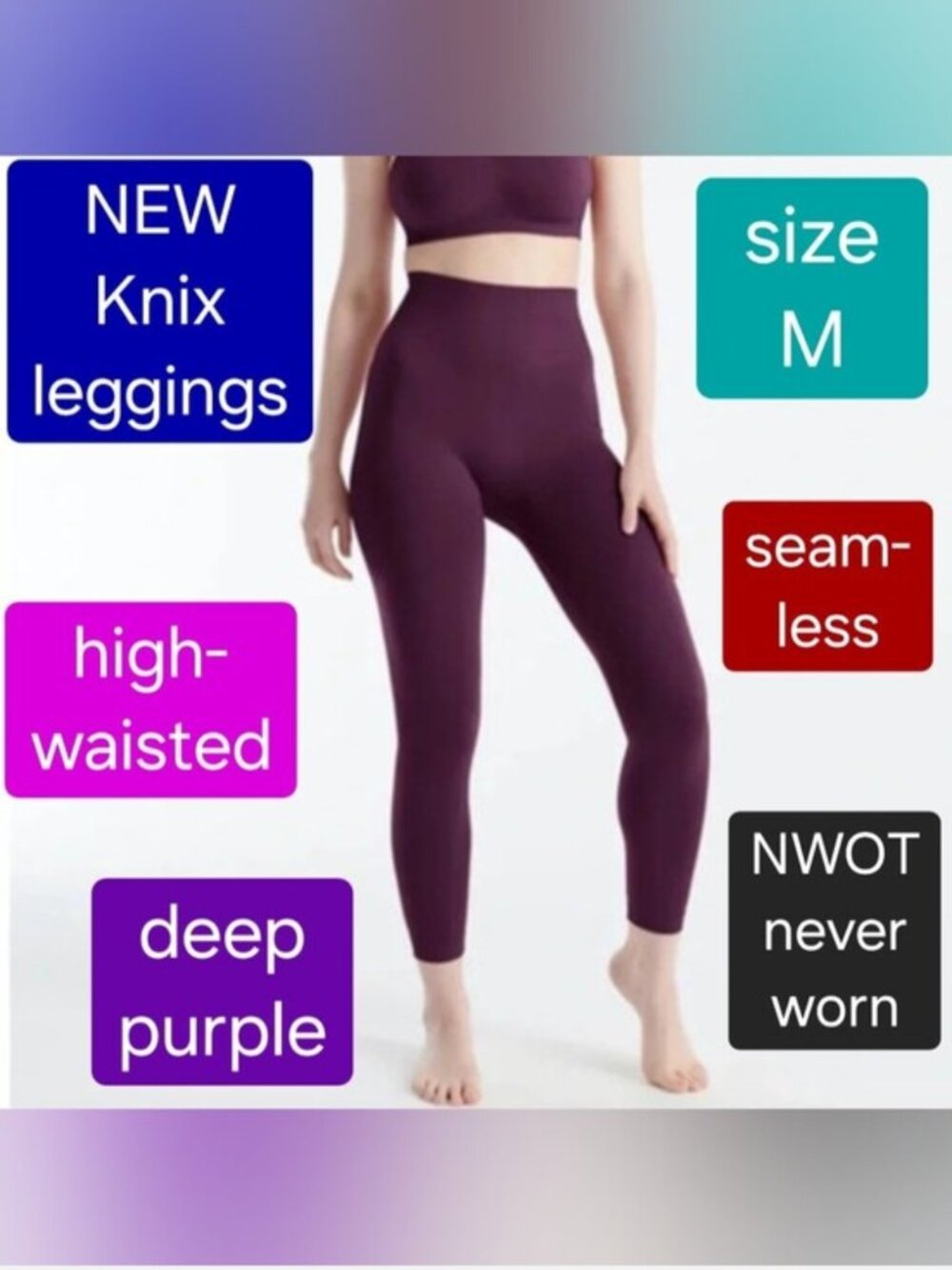 Knix purple leggings NWOT size M